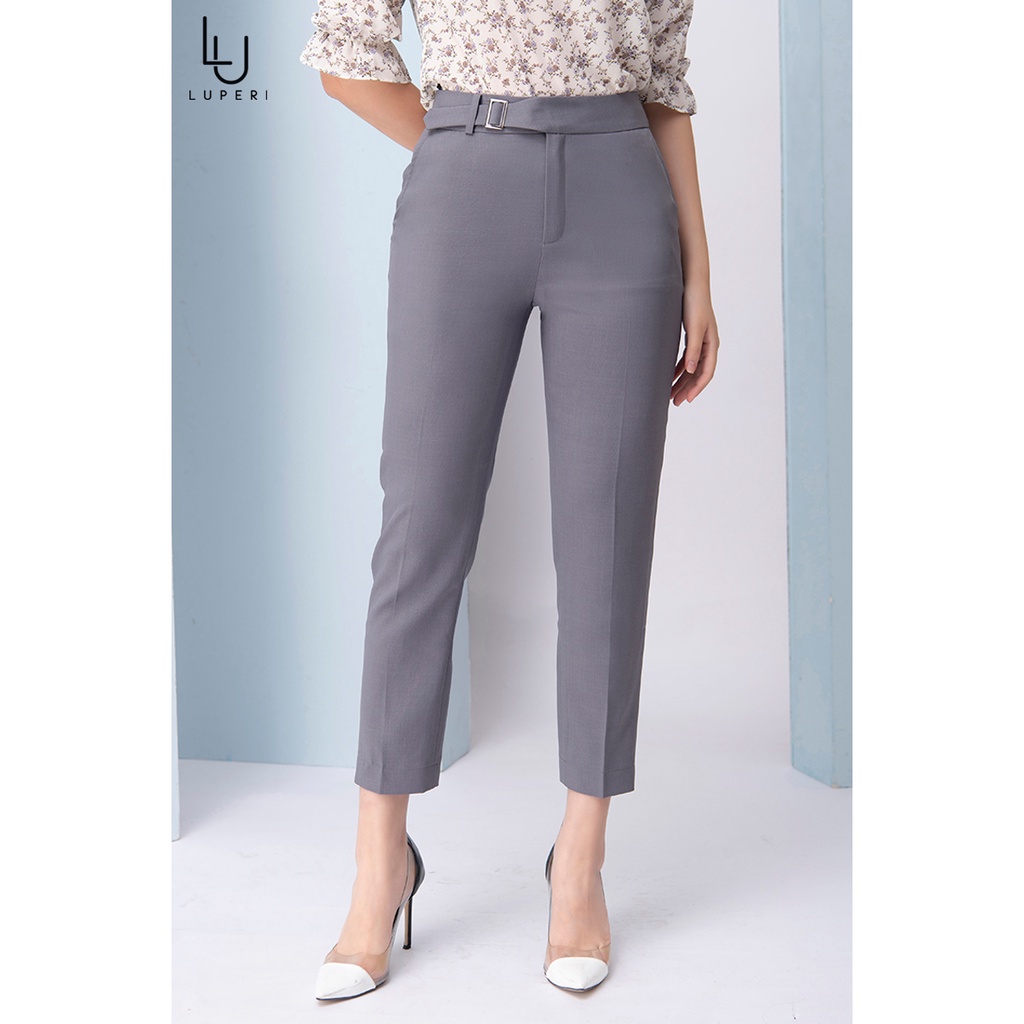 Quần Baggy Lưng Cao LUPERI Thiết Kế Đai Lưng Chéo Xinh Xắn, Màu Sắc Trang Nhã Thanh Lịch, Vải Thái Lạnh Mịn Mát LFQD2118