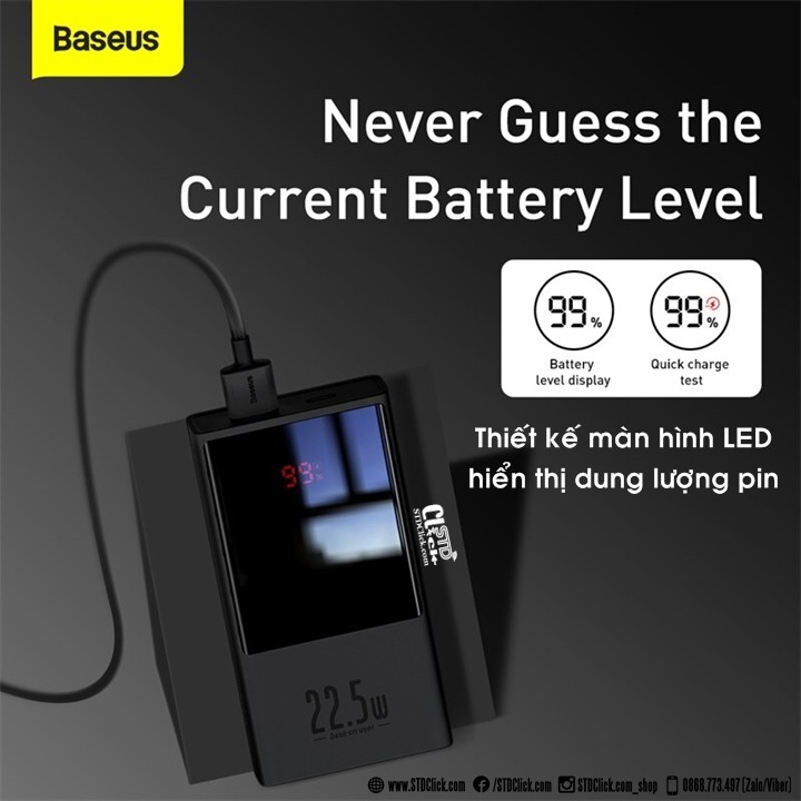 PIN SẠC DỰ PHÒNG BASEUS 10.000 - 20.000MAH SUPER MINI SẠC NHANH 3.0 + PD 3.0 22.5W CHÍNH HÃNG