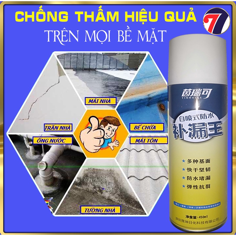 Chai Dung Dịch Xịt Chống Dột - Chống Thấm Nước - Bình Xịt Chống Thấm, Dột 450ml