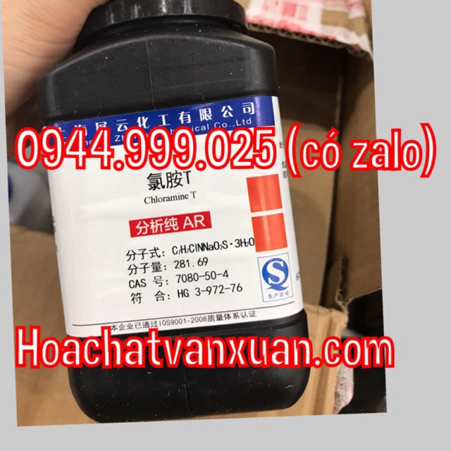 Hóa chất Chloramine T trihydrate CAS 7080-50-4 C7H7CINNaO2S .3H2O lọ 250g cloramin T chloramin T