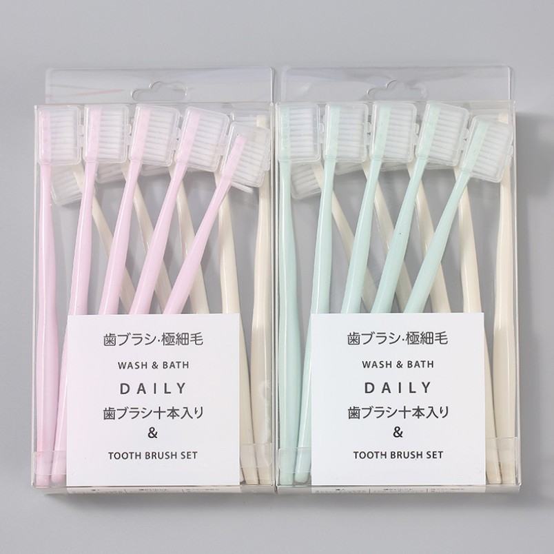 Combo 10 bàn chải đánh răng Daily Tooth Brush Set Nhật Bản