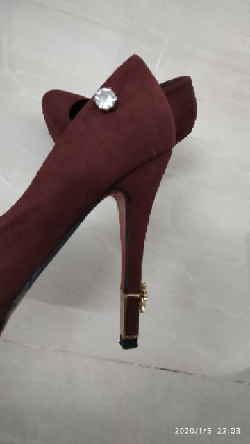 Giày công chúa 12cm màu đỏ đô có đính đá (size 34)