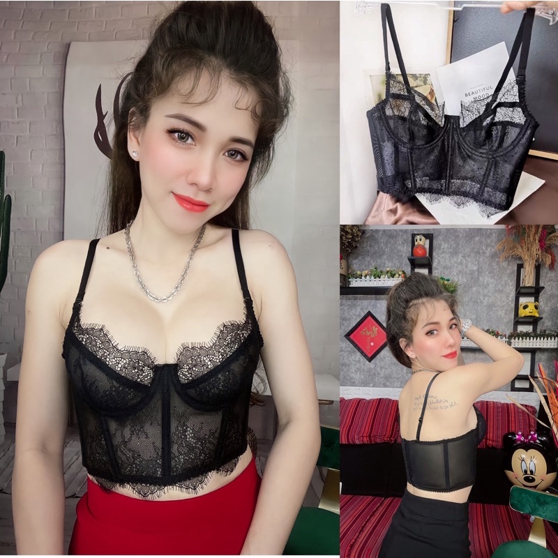 Áo Bralette Ren Mỏng Phong Cách Cổ Điển Có Gọng Nâng Ngực Gợi Cảm 🤩