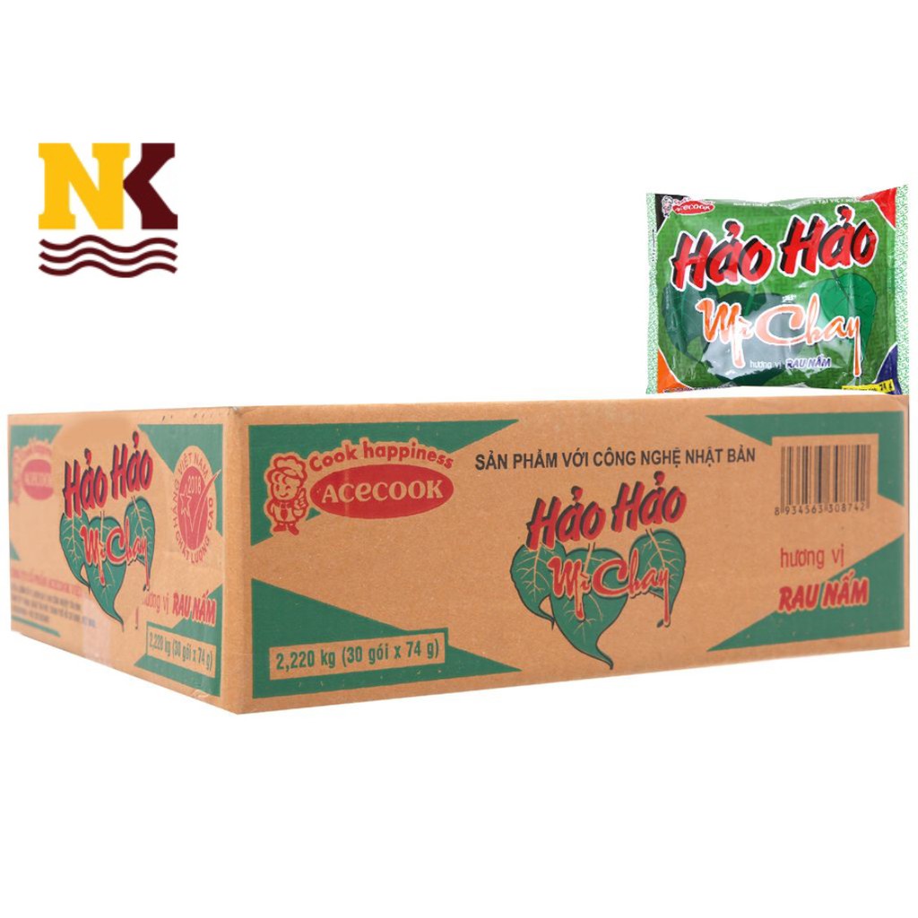 Mì hảo hảo chay rau nấm thùng 30 gói 65g