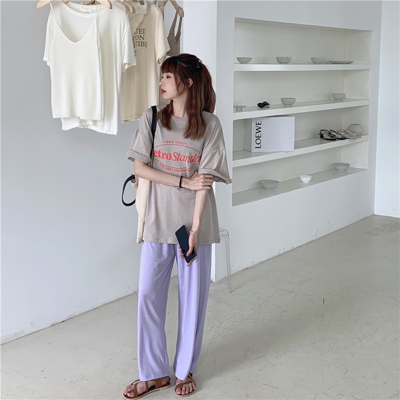Áo Thun Dáng Rộng In Chữ Phong Cách Hàn Quốc Thời Trang Mùa Hè 2022