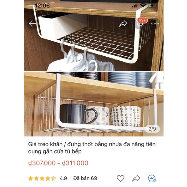Giá treo size trung đa năng không cần khoan tiện lợi