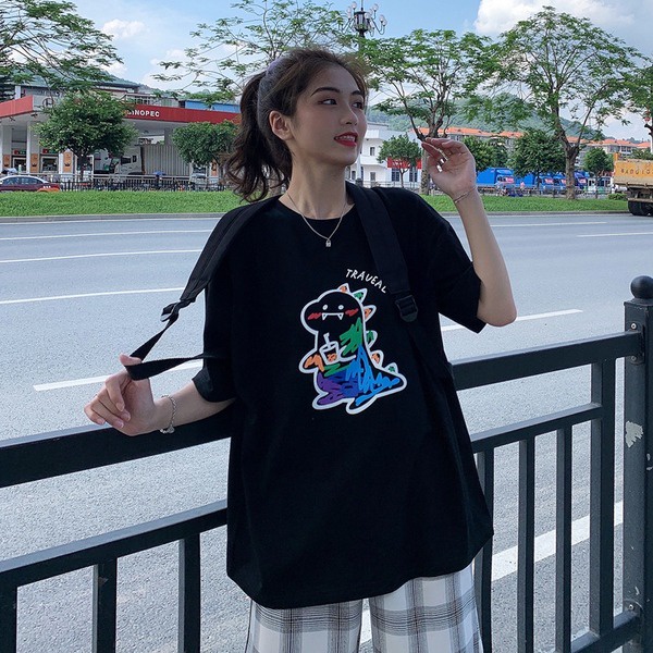 NRVP Áo Thun Mùa Hè Tay Cộc Oversize In Họa Tiết Phong Cách Hàn Quốc Cho Nam / Nữ