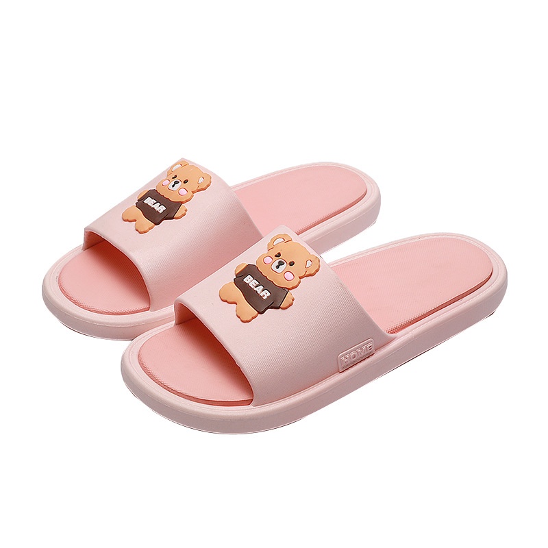 Dép quai ngang nam nữ đi trong nhà Gấu Bear đi êm chân chống nước trơn trượt tốt nhựa eva siêu bền TH-79