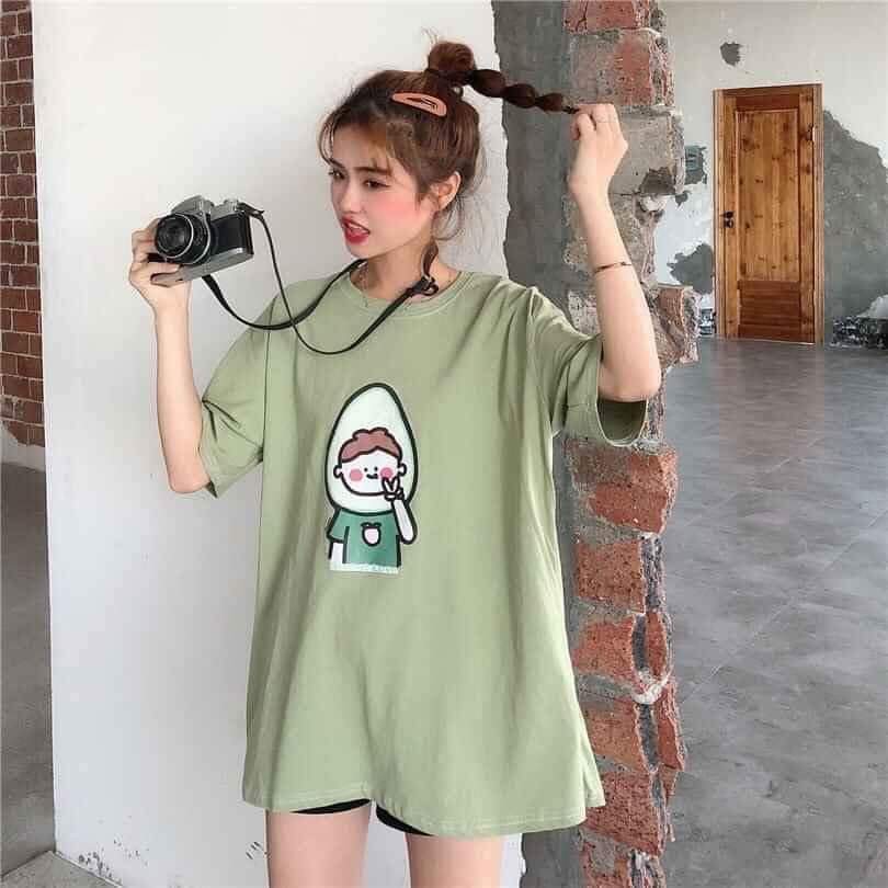 [Mã FAMARAL2 giảm 10K đơn 50K] Áo thun tay lỡ hình bơ cute - Áo thun nữ