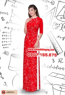 Vải áo dài in hình môn Toán