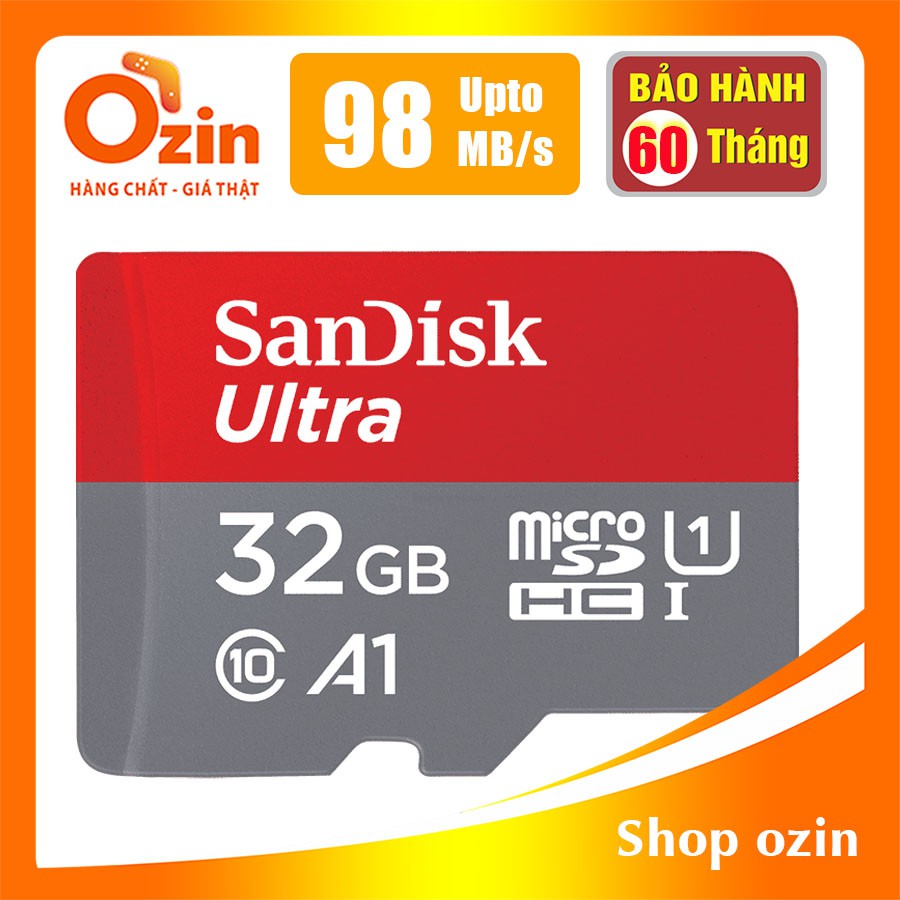 [RẺ VÔ ĐỊCH] Thẻ nhớ micro SD sandisk Ultra A1 128GB 64GB 32GB 16GB 100Mb/s