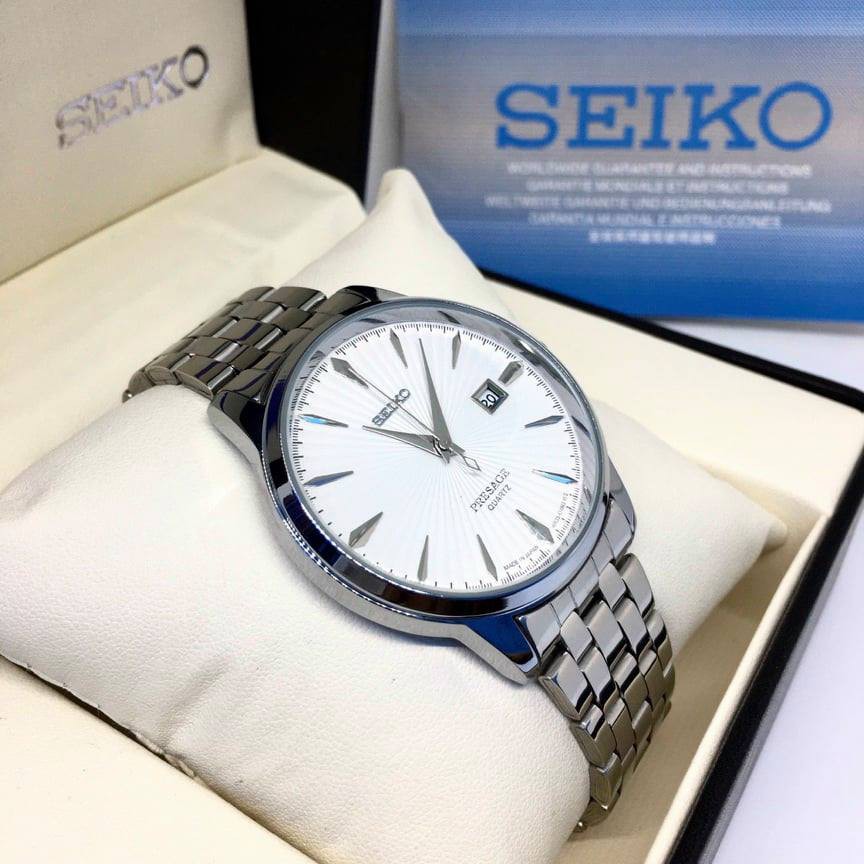 Đồng hồ Seiko nam - Khung thép không gỉ - Mặt kính cong chống sước - Giá rẻ không ở đâu rẻ hơn seiko-Shop