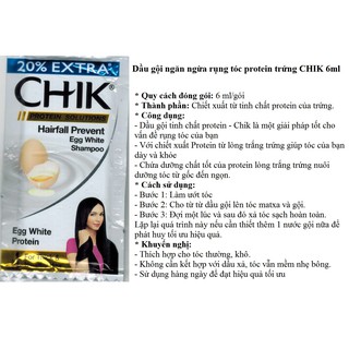 [Combo 20 gói 6ml] - dầu gội ngăn ngừa rụng tóc protein trứng CHIK