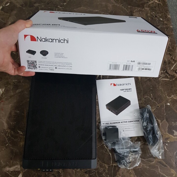 Bộ Loa SUB siêu trầm đặt gầm ghế xe ô tô, thương hiệu Nhật Bản NAKAMICHI NBF20.0A - HÀNG NHẬP KHẨU
