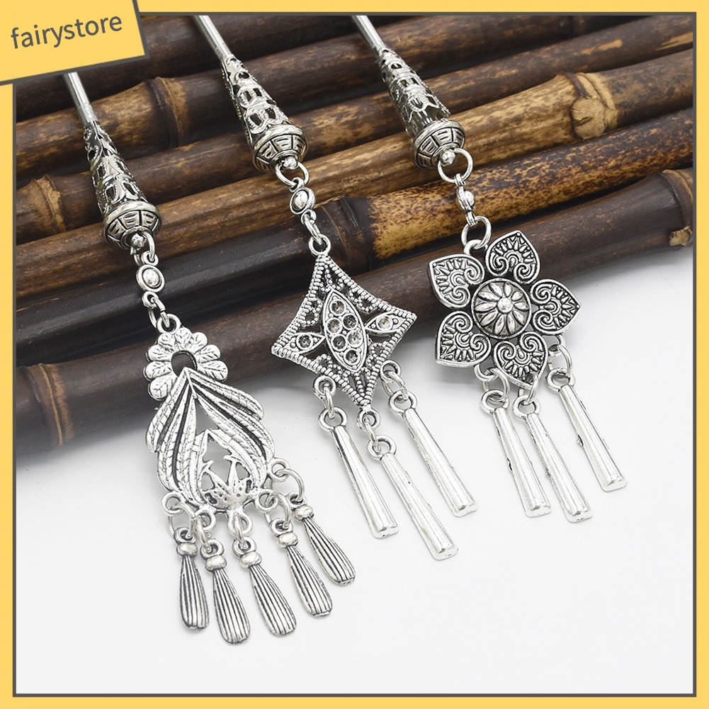 Trâm cài tóc hình hoa phối tua rua kiểu dáng cổ điển cho nữ