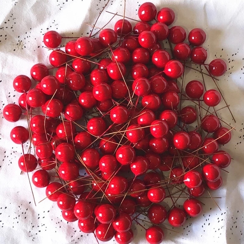 Cành Cherry Berry Nhân Tạo Bằng Nhựa Dùng Trang Trí Giáng Sinh