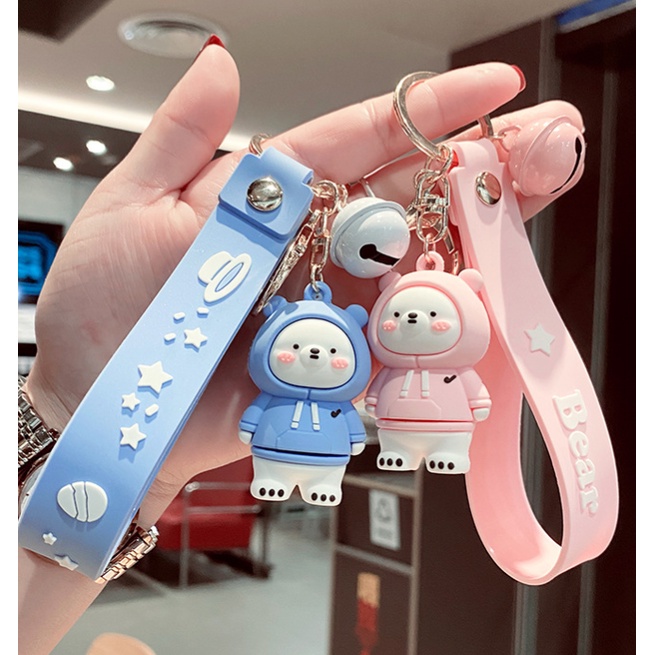 Móc khoá gấu cặp đôi cute - BinaShop - Làm quà tặng, móc khoá, móc túi xách, balo