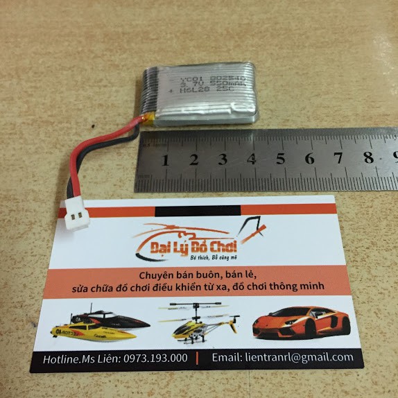 Pin sạc 3.7V dung lượng 550mAh chân cắm P2.54 hàng 80%