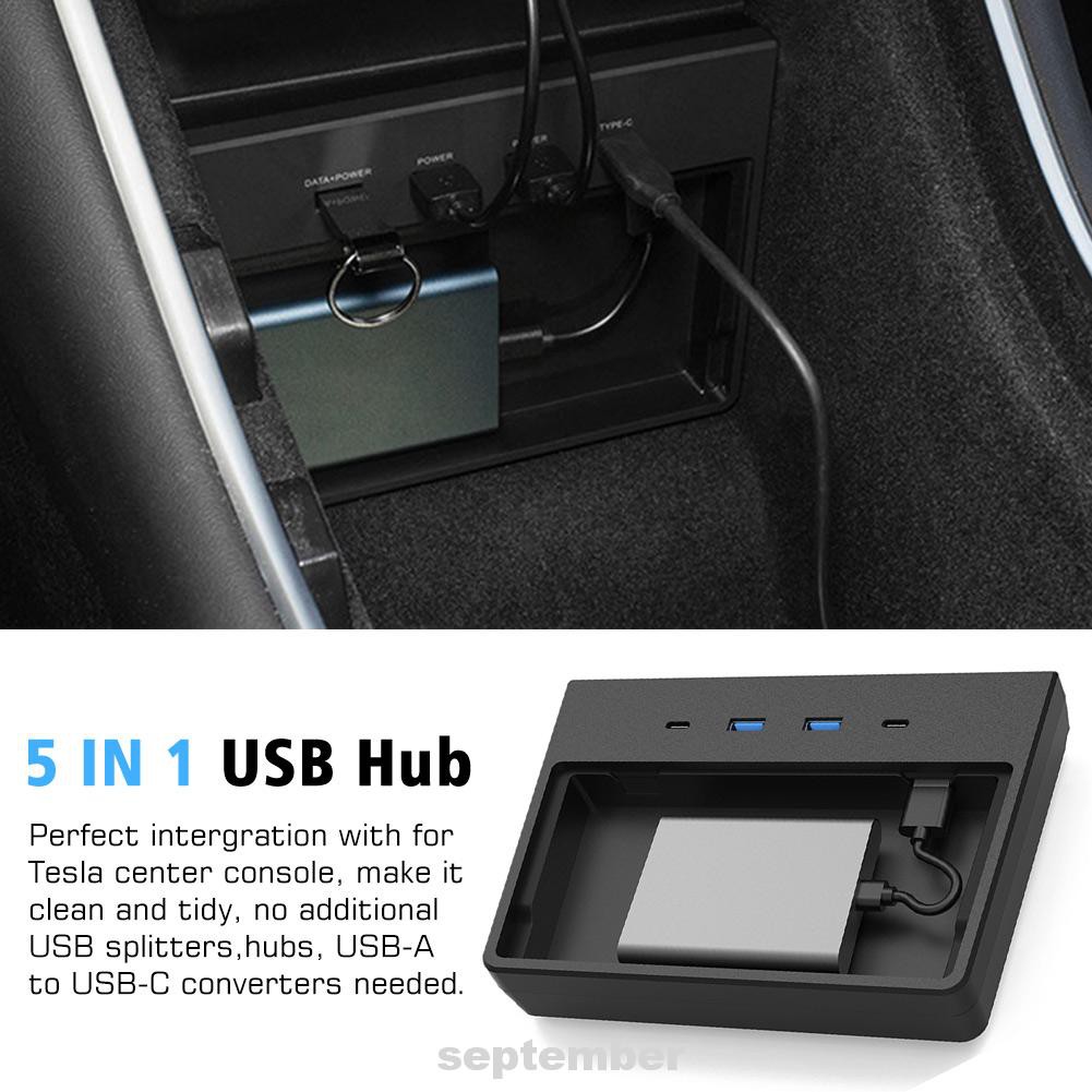 Bộ Chia Cổng Usb 5 Trong 1 Cho Tesla Model 3 Y | BigBuy360 - bigbuy360.vn