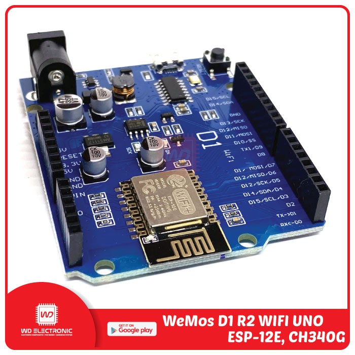 Bảng Mạch Wemos D1 R2 Esp-12e Esp8266 Wemos D1 Uno