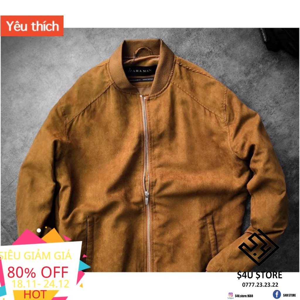 😈Được Kiểm Hàng Trước💖 NỈ DA CÁ Áo Jacket Da Lộn ZARA 😈HÀNG SIÊU CẤP😈