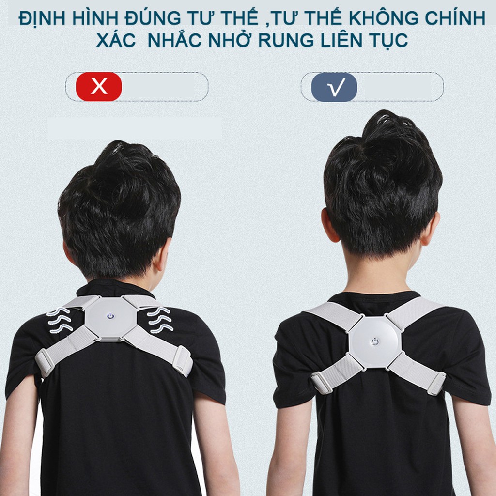 Đai Chống Gù Lưng Có Rung Cảnh Báo Sai Tư Thế - Cảm Biến Nghiêng Thông Minh Cảnh Báo Rung Khi Sai Tư Thế ( Mẫu Mới )