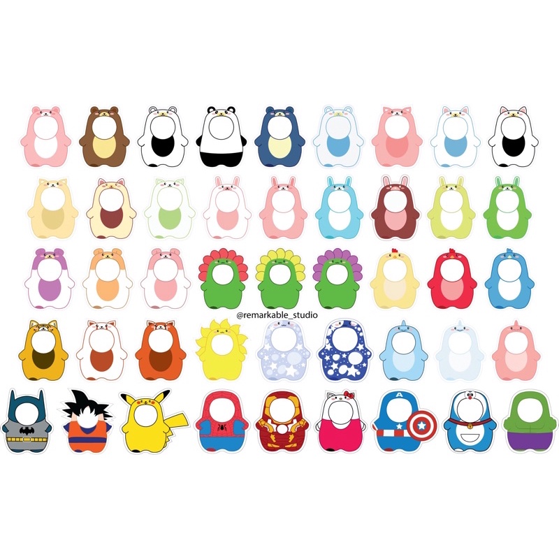 In nhãn dán chống nước kèm khung ảnh hình thú đáng yêu