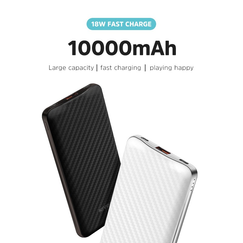 Kivee PT206D Pin dự phòng 10000mAh Sạc nhanh PD 18W sạc dự phòng