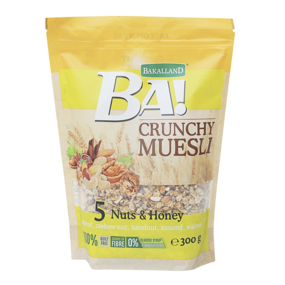 Ngũ cốc Bakalland 5 Nut &amp; Honey 300g