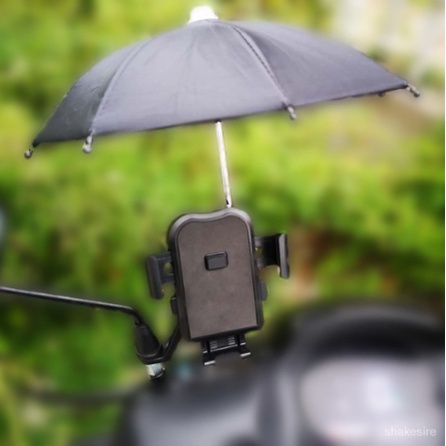 Bicycle Motorcycle Mount Holders Mini Sunshade Umbrella Design Bicycle Decoration Accessories Automatic Mobile Phone Holder
