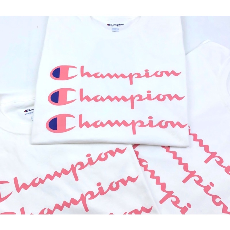 [Có sẵn]Áo thun Champion Stacked Logo Unisex chính hãng