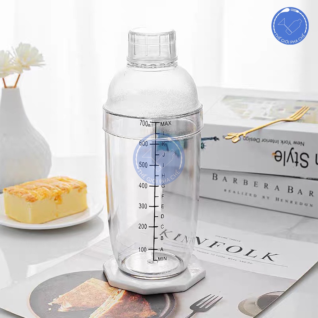 Bình Lắc Shaker Có Vạch Đong/ Bình Shaker Cocktail Vạch Đen 350ml - 550ml - 700ml - 1000ml