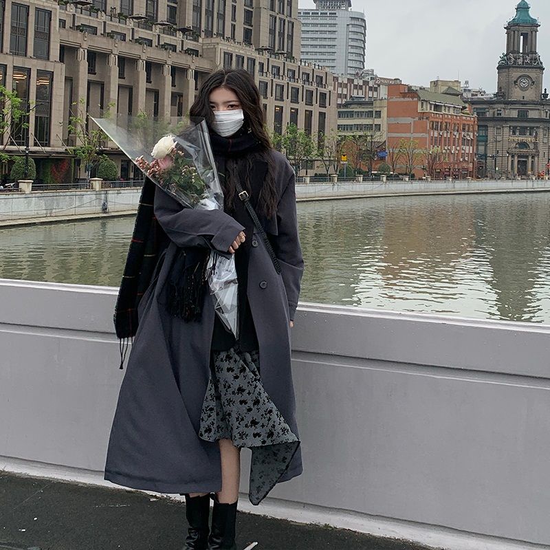 Đầm Hoa Dáng Dài Chiết Eo Phong Cách Retro Hàn Quốc Mới