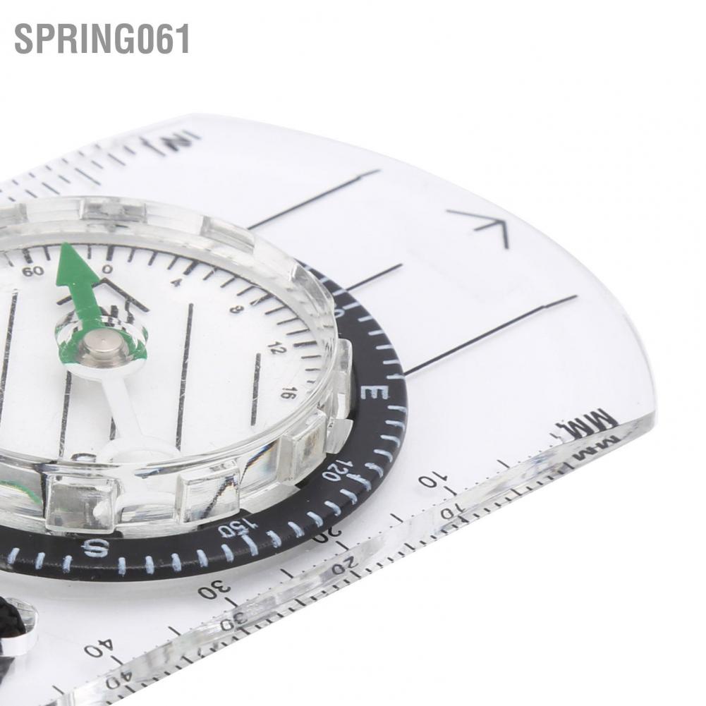 Spring061 Organic Glass Wilderness Survival Outdoor Equipment Multi‑Function Compass Scale Ruler