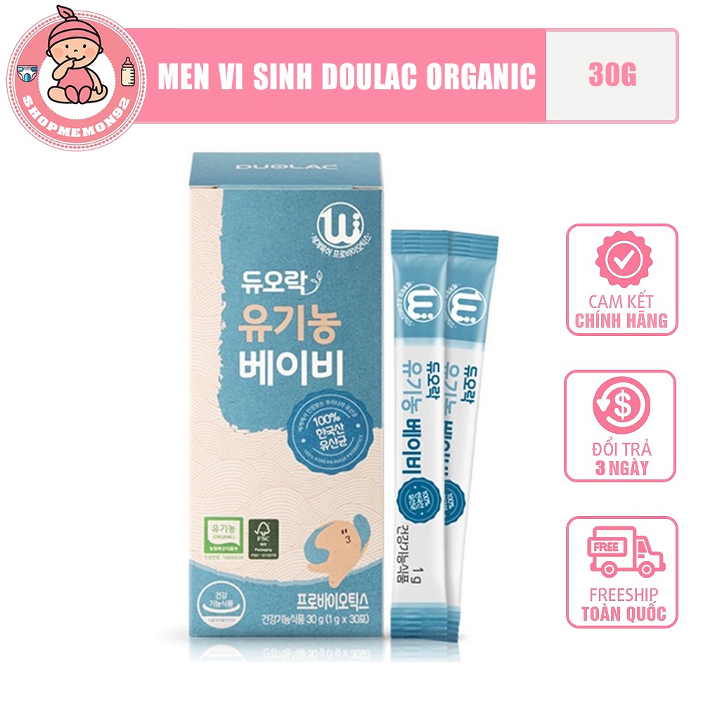 Men vi sinh DOULAC ORGANIC cho bé hộp 30 gói (Hàn Quốc)