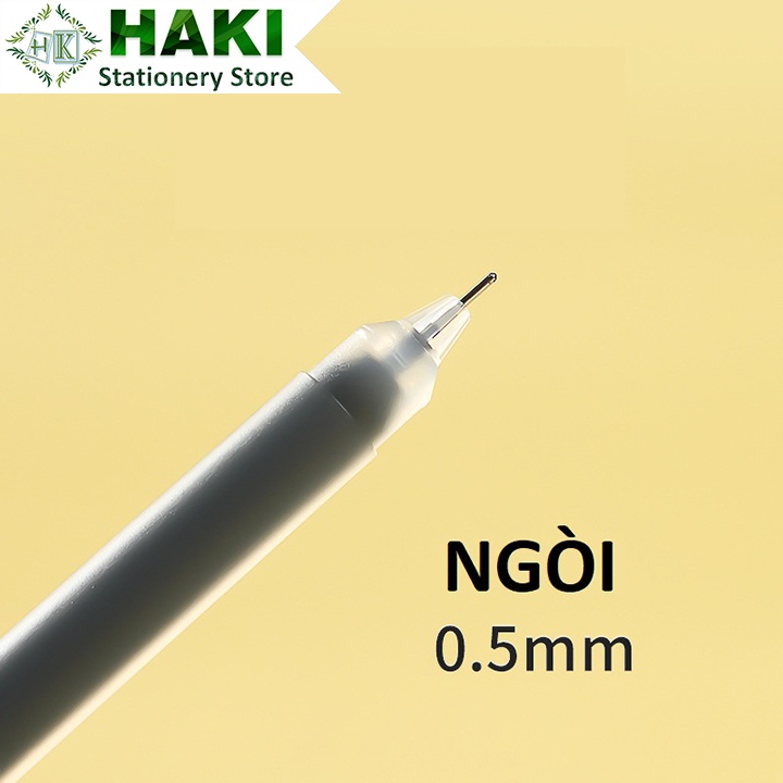 Bút gel basic ống lớn HAKI Resun hôp 12 bút ngòi 0.5mm mực đen xanh đỏ dupe Muji B64