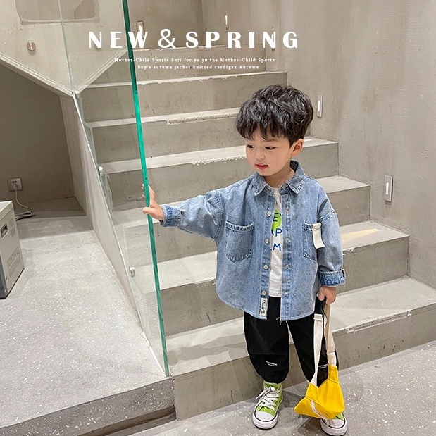 Áo Khoác Sơ Mi Cotton Mềm Mại Phong Cách Hàn Quốc Thời Trang Mùa Hè Dành Cho Bé Trai 4-9 Tuổi