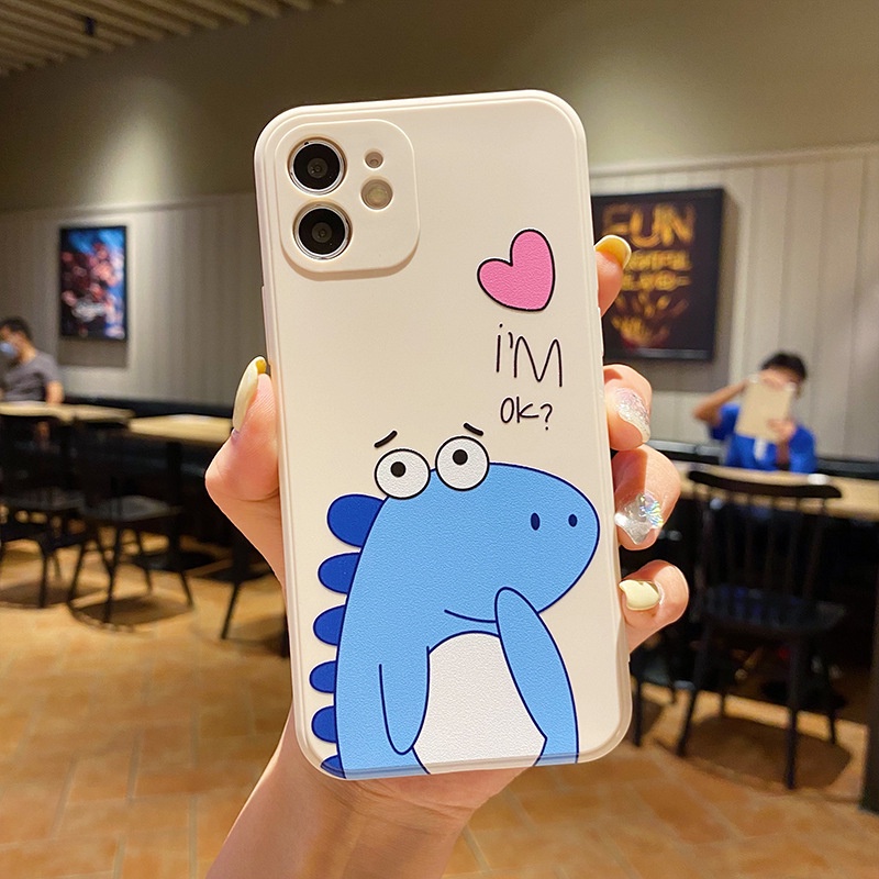 Ốp lưng iphone 13/14/pro/plus/7/8/plus/se2020/xr/xsmax/xs ốp iphone khủng long và thỏ hồng siêu cute bảo vệ camera