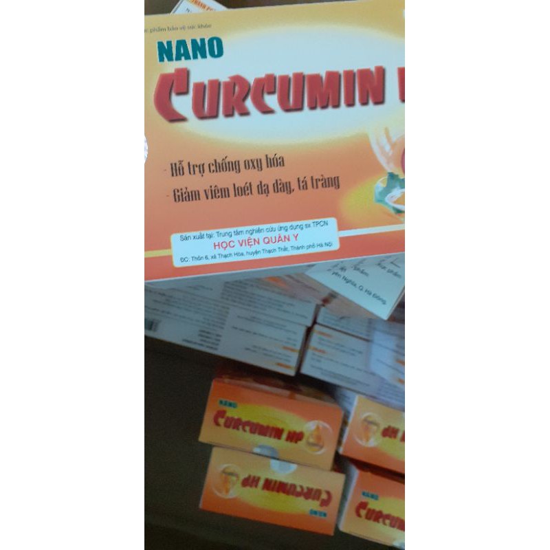 12 HỘP Nano Curcumin HP - Học Viên Quân Y - Giải Pháp Cho Người Bệnh Dạ Dày hạn tới 2023