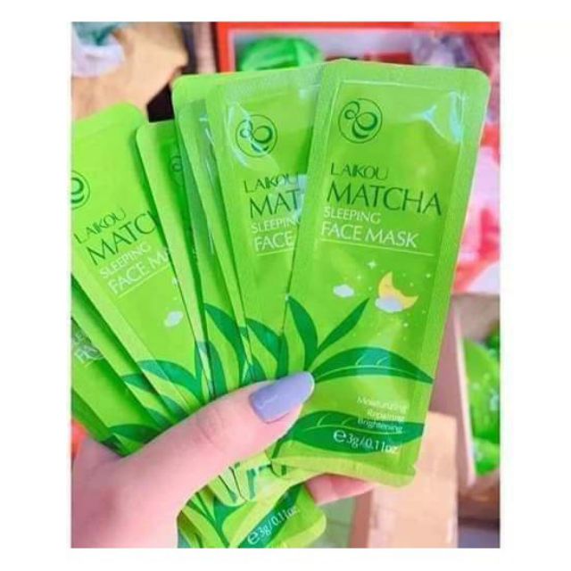 Bịch 15 miếng mặt nạ ngủ trà xanh matcha mud mask laikou