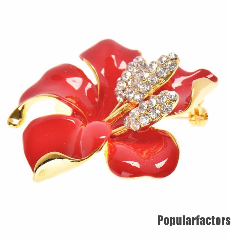 Ghim cài áo trang trí hình hoa loa kèn đính kim cương giả thời trang cho nữ