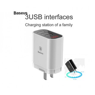 Sạc baseus nrt-dy033c 3 cổng usb có led