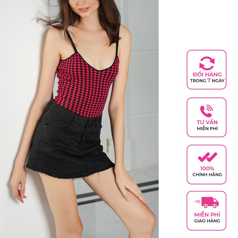 Jumpsuit nữ 2 dây cổ chữ U ôm sát thời trang vải dệt kim cao cấp VENUSSECRET | BigBuy360 - bigbuy360.vn