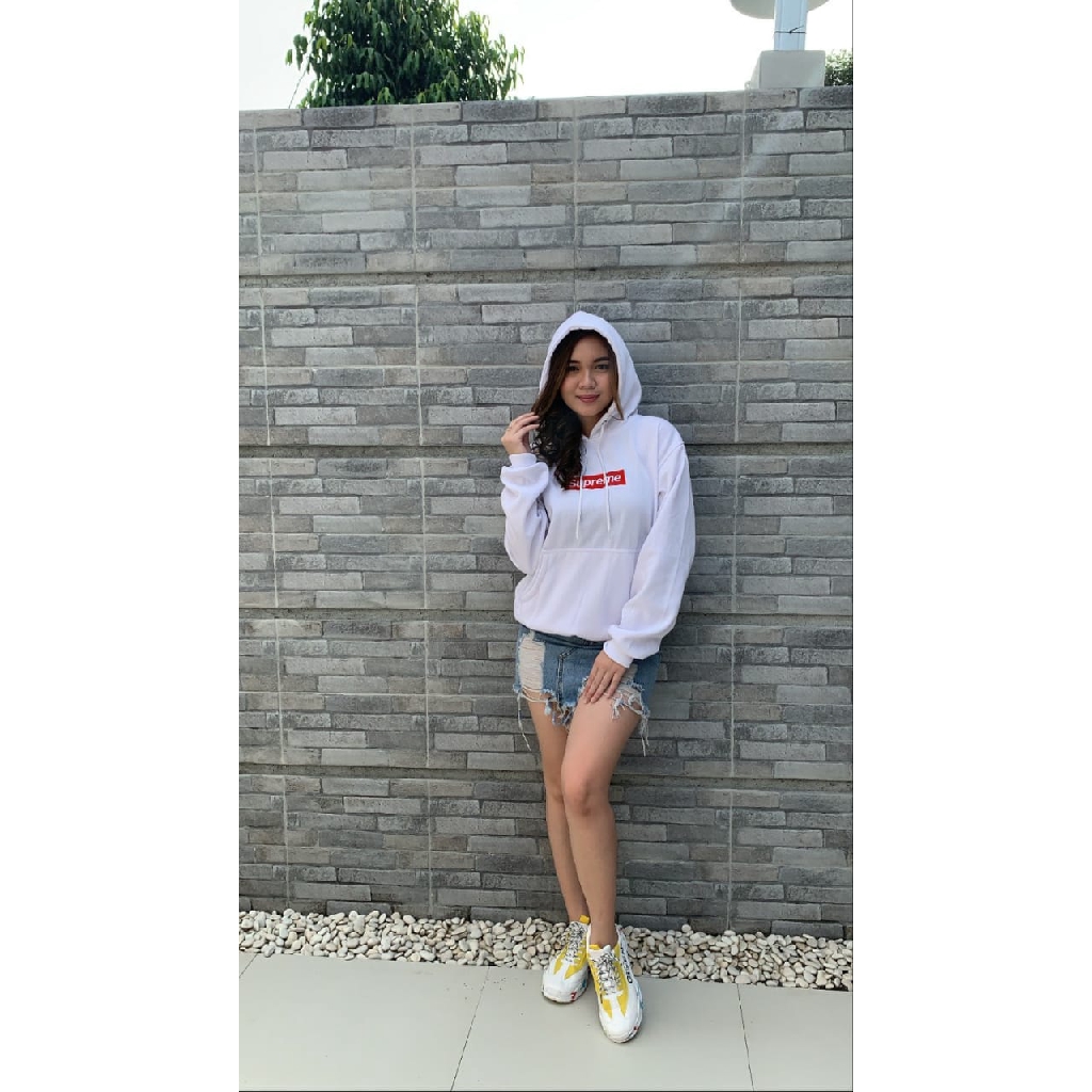 Áo Khoác Hoodie Supreme Màu Trắng / Trắng