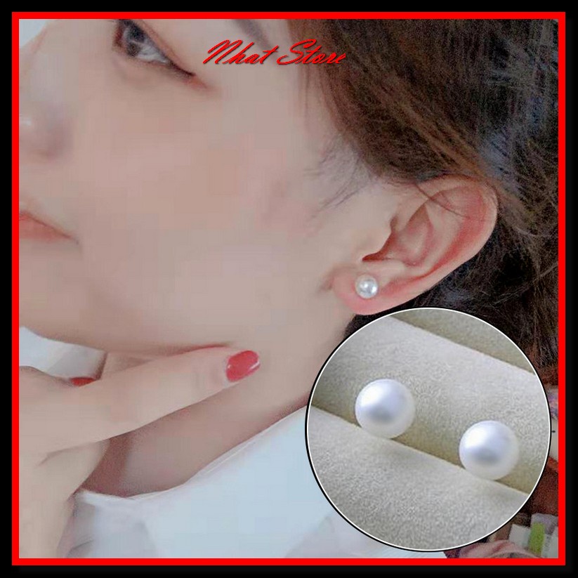 Khuyên tai nữ hình hạt trai tròn nhatstore