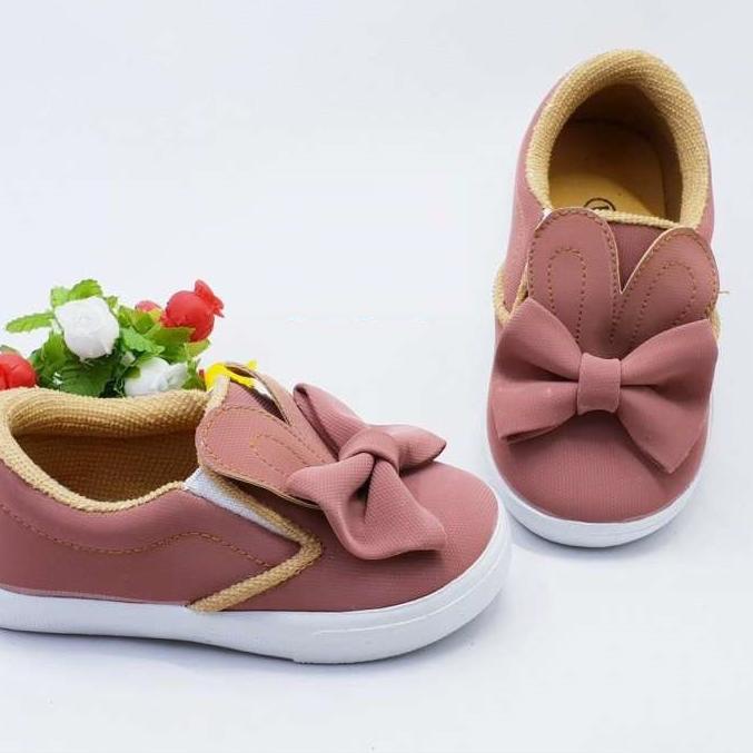 (Hàng Có Sẵn) Giày Slip On Có Ruy Băng Hình Thỏ Dễ Thương Cho Bé Mẫu Giáo/Trẻ Mới Biết Đi APF
