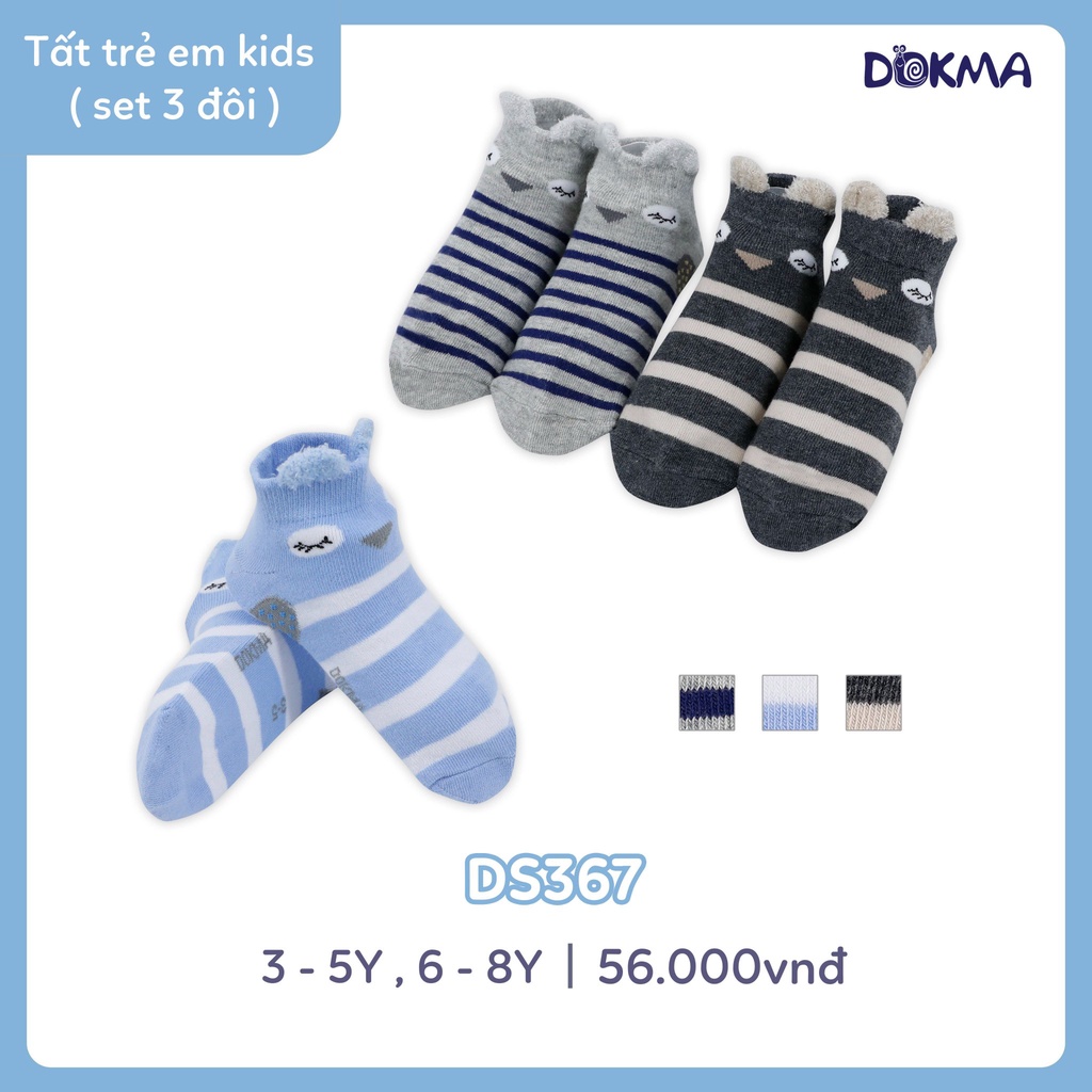 Set 3 đôi tất trẻ em Dokma cho bé 0-12 tuổi (giao màu ngẫu nhiên)