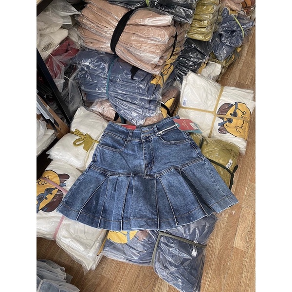 Chân váy jeans trơn