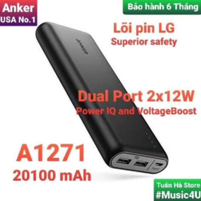 Pin dự phòng Anker PowerCore 20100 - A1271, lõi pin LG, siêu bền bỉ [Music4U]