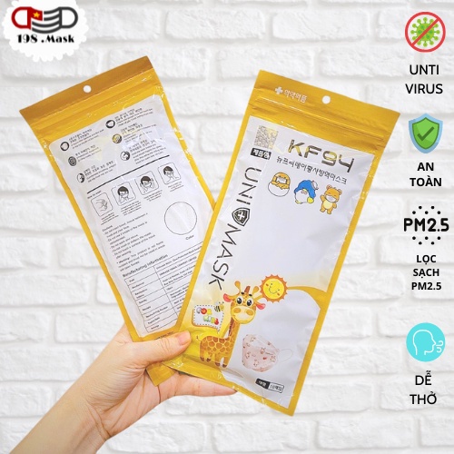 Khẩu trang Trẻ Em KF94 4D UNIMASK Họa Tiết Chất Lượng Cao Hàng Công Ty Chính Hãng